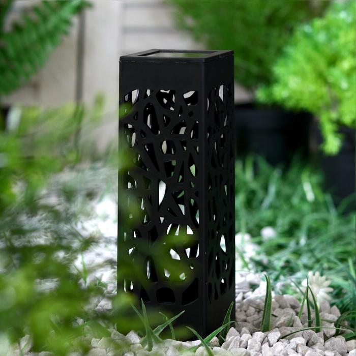 Садовый светильник на солнечной батарее «Ажурный», 6×29×6 см, 1 LED, свечение белое
