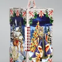 Подарочная новогодняя коробка «Чудесный», для сладких подарков, 10.6×10.6×18.8 см Подарочная новогодняя коробка «Чудесный», для сладких подарков, 10.6×10.6×18.8 см