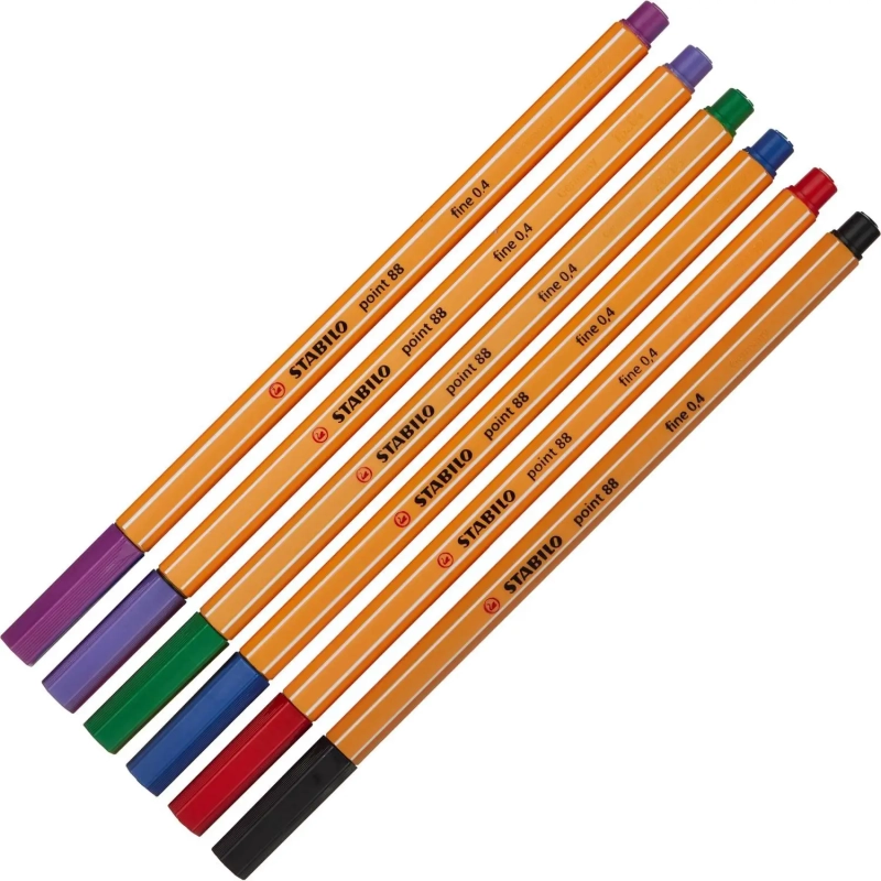 Набор линеров STABILO Point 88/6 0,4мм набор 6цв. Германия