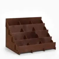 Подставка под открытки 12 ячеек, 34.5&times;23&times;25 см, толщина 3 мм, коричневый
