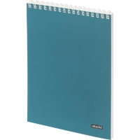 Блокнот А5 60л Attache Metallic Голубой клетка, греб, картон, фольга