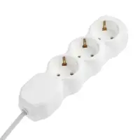 Удлинитель Luazon Lighting ECO, 3 розетки, 1.7 м, 10 А, 2200 Вт, ПВС 3х0.75 мм2, с з/к,белый