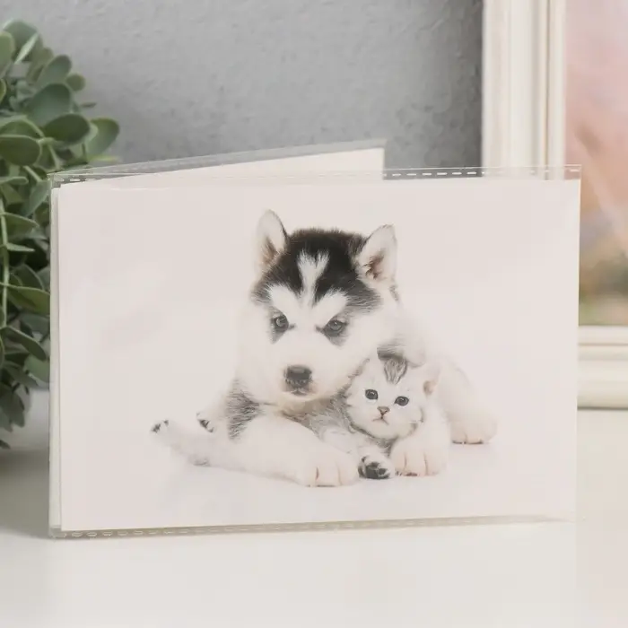 Фотоальбом 36 фото, 18 листов Фотоальбом 36 фото, 18 листов "Щенок с котёнком" 10х15 см