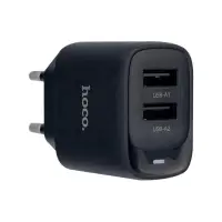 Переходник сетевого зарядного устройства на 2 USB 2.1A C41A HOCO черный