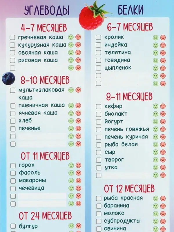 Магнитный трекер ввода прикорма по месяцам для малышей и маркер, на магните