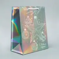 Пакет голографический «Звезда», MS 18 х 23 х 10 см