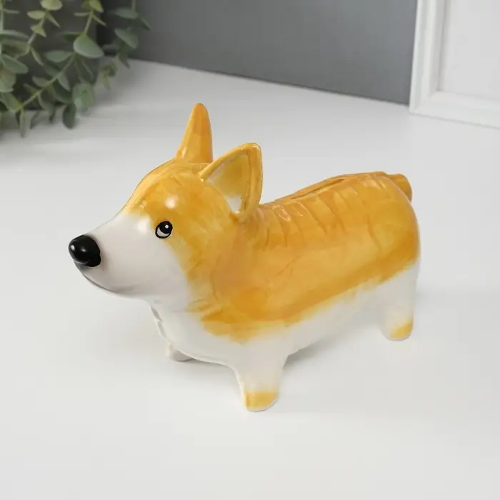 Копилка для денег &laquo;Корги-шарик&raquo;, керамика, 8.2&times;23.4&times;15.7 см