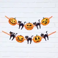 Гирлянда на ленте на Хэллоуин Happy Halloween, длина 250 см Гирлянда на ленте на Хэллоуин Happy Halloween, длина 250 см