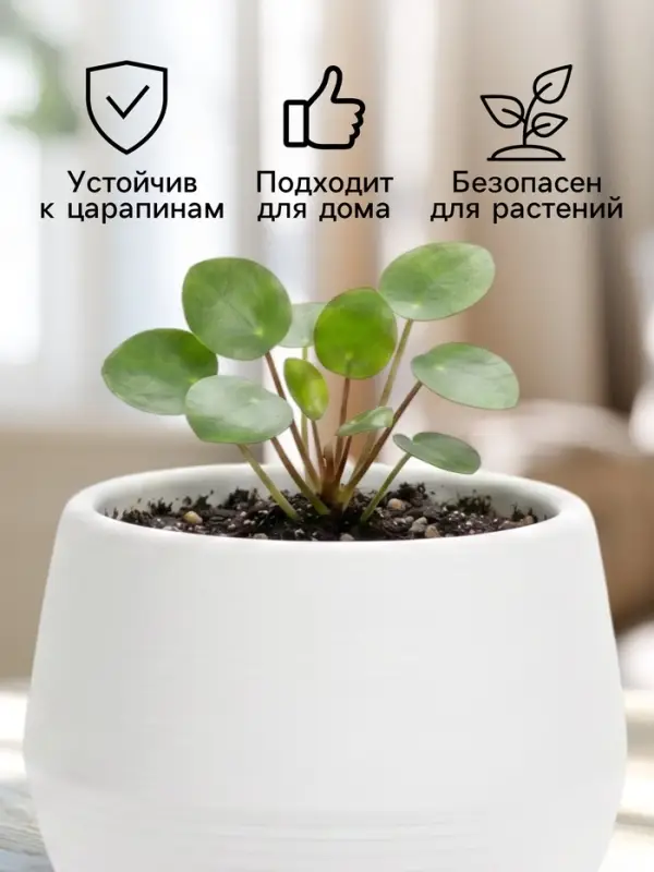 Горшок цветочный &laquo;Япония&raquo;, 3 л, d=22 см, h=20 см, пластиковый, с поддоном, белый