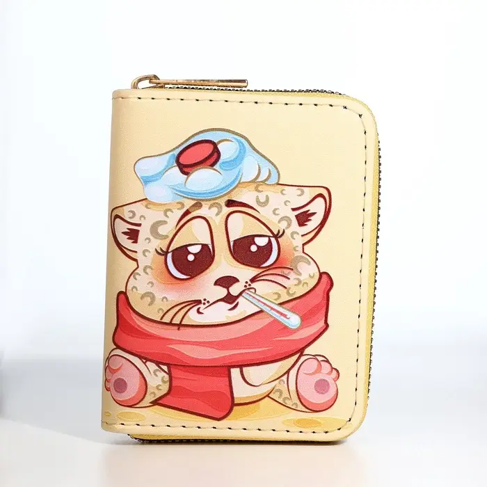 Кошелёк на молнии &laquo;Кот&raquo;, маленький, детский, жёлтый