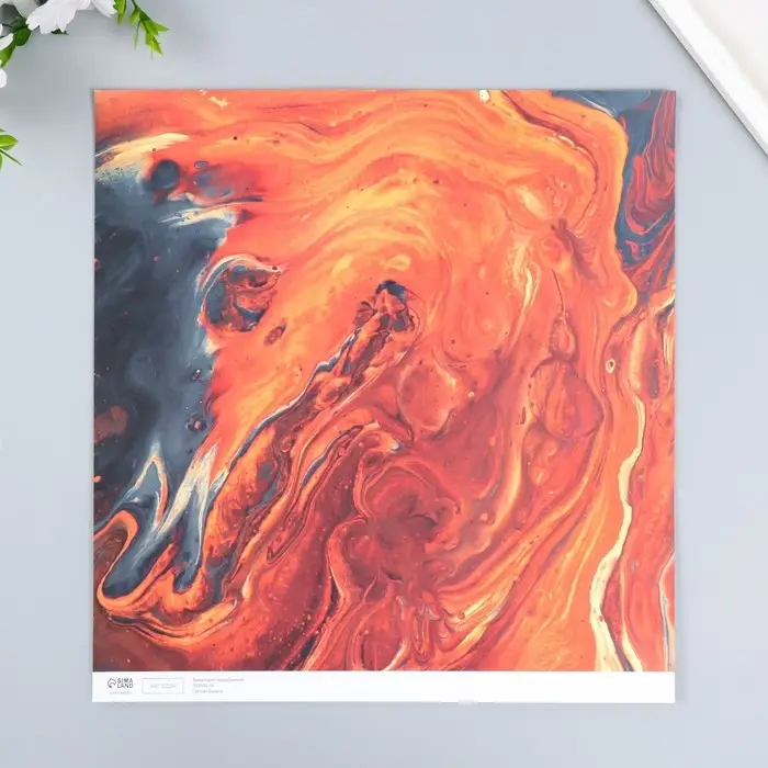 Бумага для скрапбукинга двусторонняя "Разводы краски" плотность 180 гр 30,5х32 см