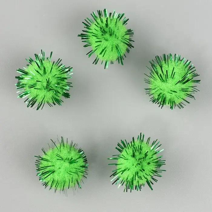 Детали для декора «Бомбошки с блеском», набор 50 шт., размер 1 шт. — 1,5 см, цвет зелёно-золотой