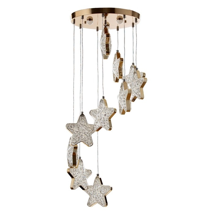 Каскад Каскад "Звезды" 10LED+3LED 128Вт ПДУ золото 40х40х200см BayerLux