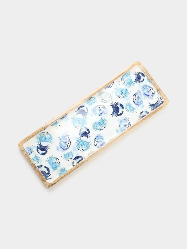 Блюдо прямоугольное &laquo;Крабы&raquo;, 41&times;15 см, дерево манго