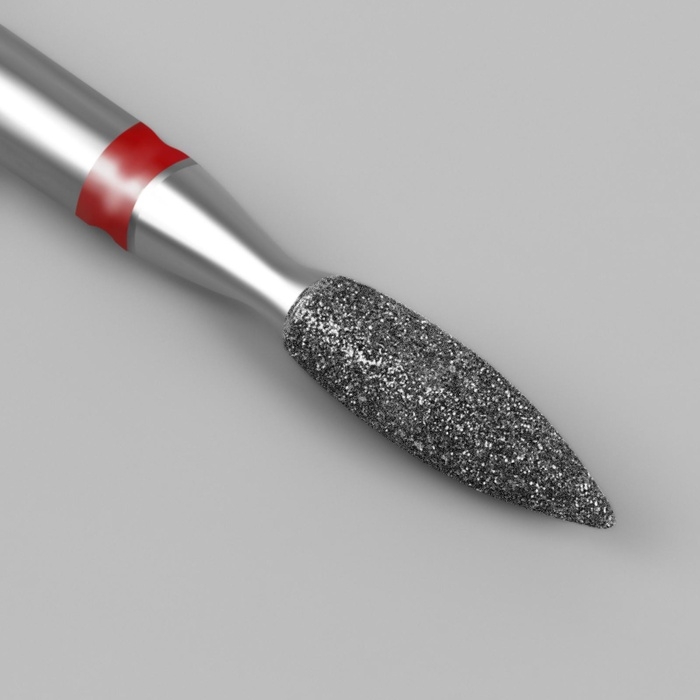 Фреза алмазная для маникюра «Пламя», мелкая зернистость, 2,1 × 8 мм, в пластиковом футляре Фреза алмазная для маникюра «Пламя», мелкая зернистость, 2,1 × 8 мм, в пластиковом футляре