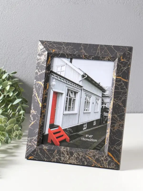 Фоторамка пластик 15х20 см "Гедеон" чёрный с золотом 26х21х2 см