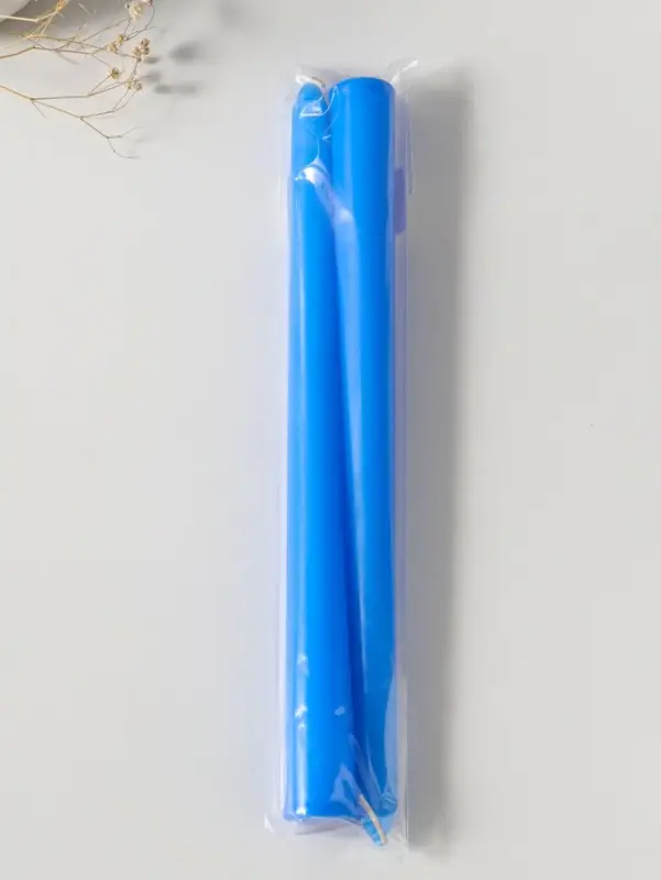 Набор свечей античных 25 см, 2 шт., 58 г, 7 ч, синий