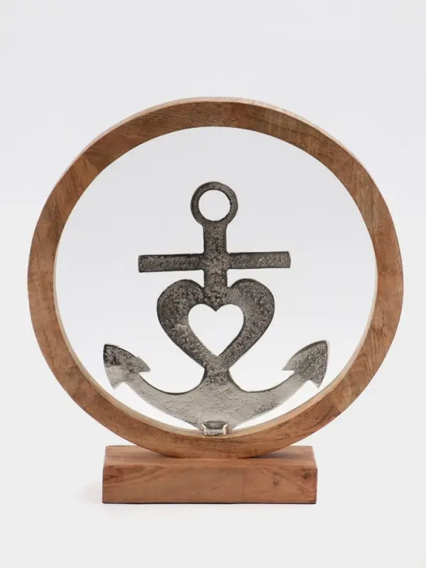 Якорь на подставке, 36&times;7&times;39 см, алюминий, дерево