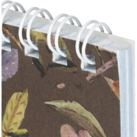 Блокнот Принты А6 60л, клетка, обл. мел. картон, спираль,Цветы