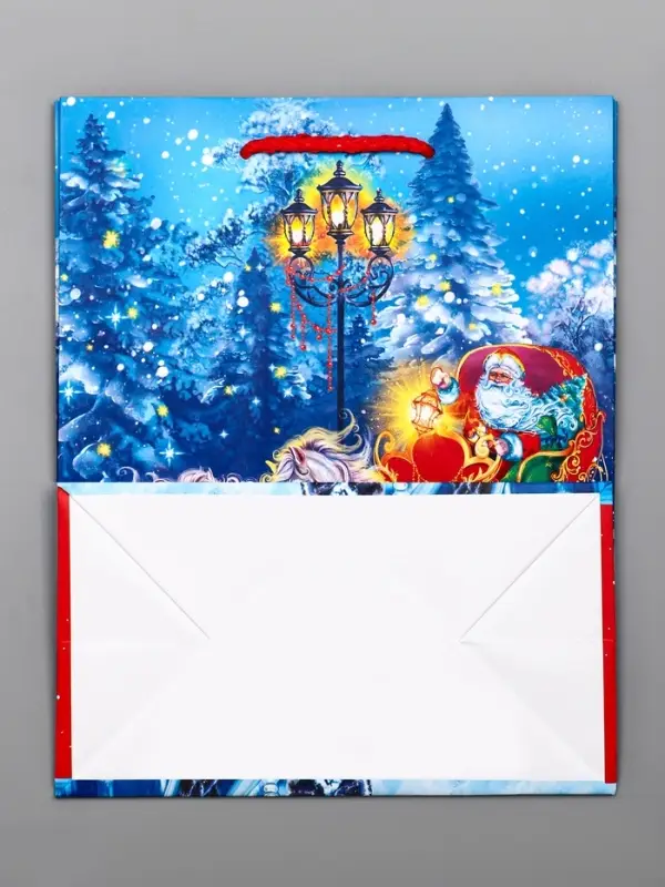 Пакет подарочный новогодний ламинированный, «На встречу Новому Году» , 18×10×22.3 см