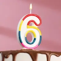 Свеча для торта «Цифра 6», 7 см