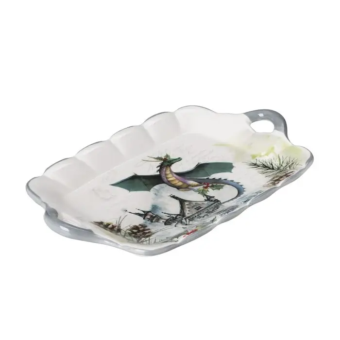 Блюдо сервировочное Доляна «Дракоша», 23×14×3 см, цвет белый Блюдо сервировочное Доляна «Дракоша», 23×14×3 см, цвет белый