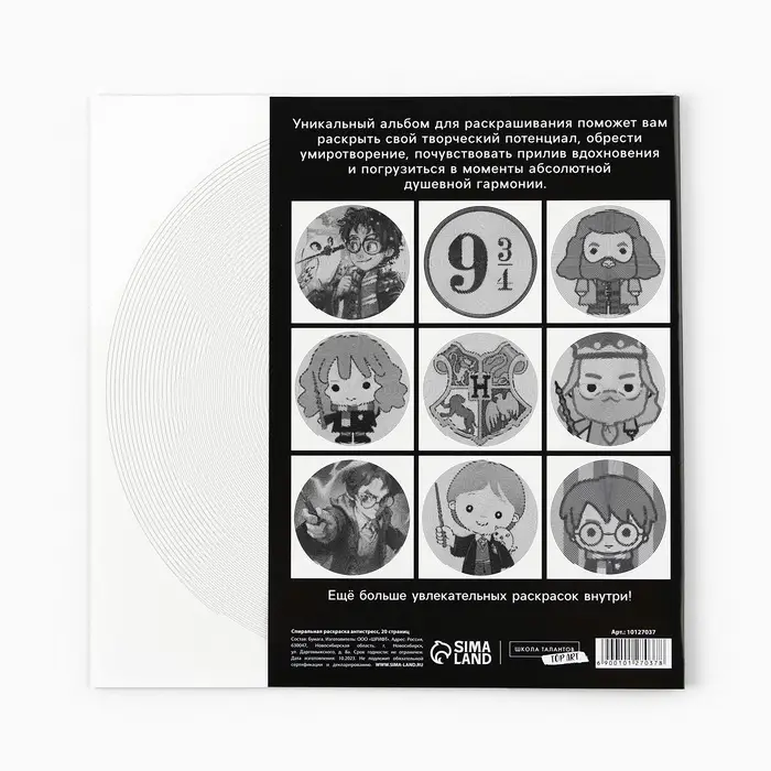 Спиральная раскраска-антистресс &laquo;Магия&raquo;, 20&times;20 см