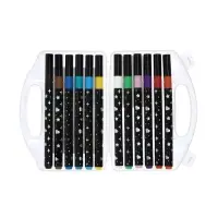 Фломастеры 12 цветов с блестками, в пластиковой коробке