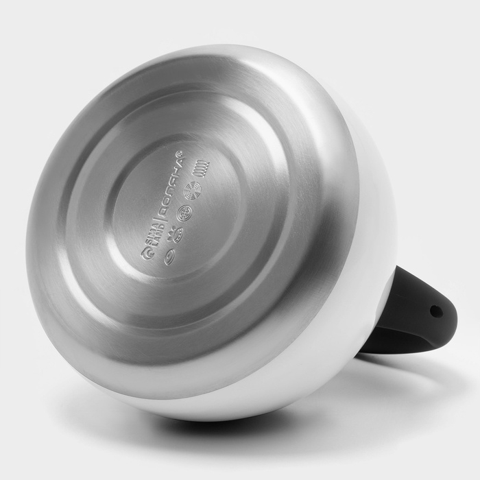 Чайник со свистком из нержавеющей стали Доляна «Колибри», 3 л, с индикатором нагрева