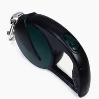 Рулетка - поводок для собак, лента 6 м, чёрная.зелёная