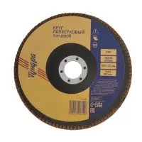 Круг лепестковый торцевой ТУНДРА, 150&times;22 мм, Р80