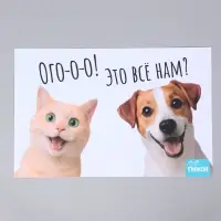 Коврик под миску &laquo;Пижон&raquo; 43&times;28 см &laquo;Ого! Это всё нам?&raquo;