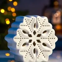 Светодиодная фигура &laquo;Снежинка большая&raquo;, 11&times;5&times;11 см, 1 LED, керамика, от батареек LR44&times;3, тёплый белый свет