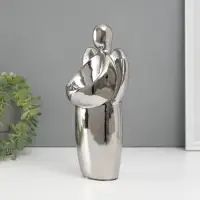Подсвечник на 1 свечу &laquo;Ангел&raquo;, d=3.5 см, серебро, 14&times;9.5&times;25 см