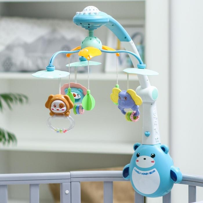 Мобиль музыкальный на кроватку «Мишка. Малыши», проектор, пульт, цвет МИКС Мобиль музыкальный на кроватку «Мишка. Малыши», проектор, пульт, цвет МИКС