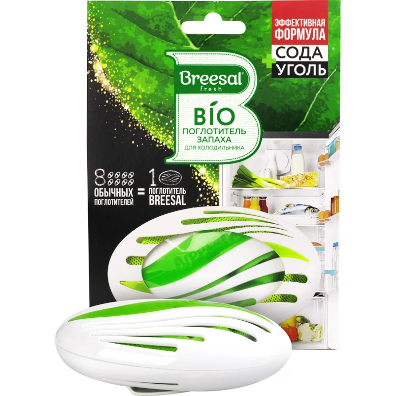 Дезодоратор Поглотитель запаха Breesal для холодильника 80г основнойблок