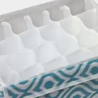 Органайзер для хранения белья Доляна &laquo;Лагуна&raquo;, 24 ячейки, с прозрачной крышкой, 38&times;30&times;10 см, бирюзовый