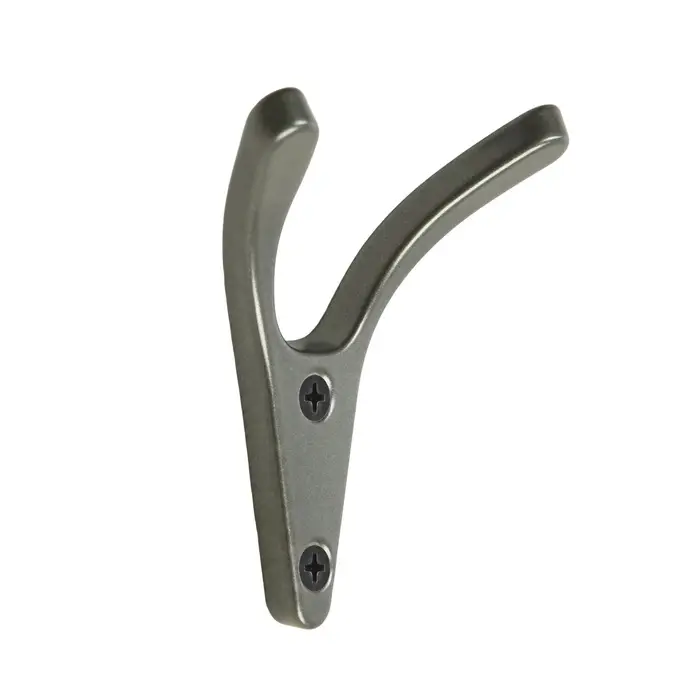 Крючок мебельный CAPPIO FOX, двухрожковый, цвет графит