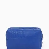 Косметичка ONE COLOR, на молнии, искусственная кожа, синяя