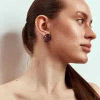 Серьги клипсы &laquo;Стиль. Прозрачный ромб, мятый&raquo;, фиолетовая в серебре