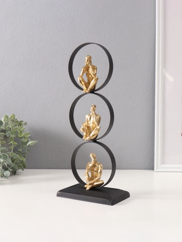 Сувенир полистоун  Сувенир полистоун "Абстракция. Не слышу, не вижу, не говорю" 8х13,5х32 см