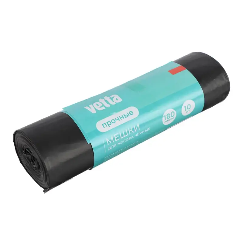 VETTA Мешки для мусора 180 л., 10 шт., прочные, ПВД рулон