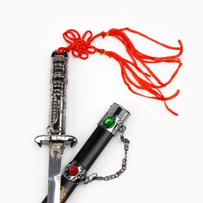 Макет оружия &laquo;Сувенирный кинжал на подставке 2в1. Кристаллы&raquo;, на ножнах дракон, рукоять в форме светового меча, 26.5 см