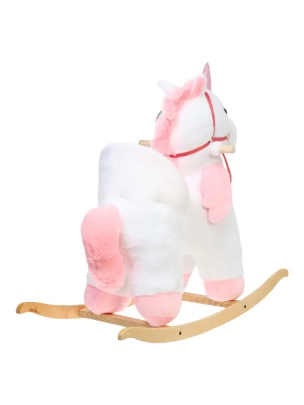 Качалка "Единорог", со спинкой, цвет белый