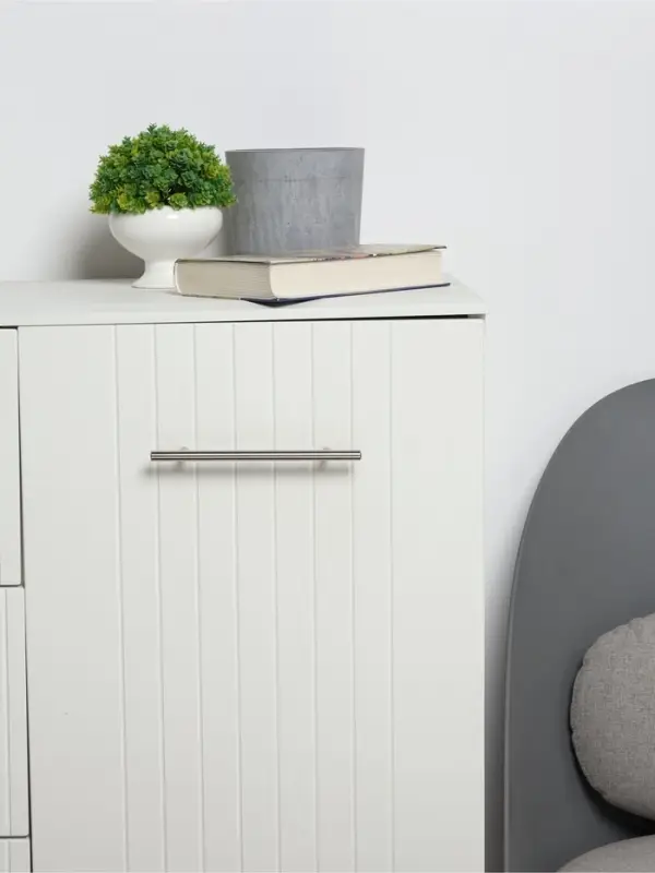 Ручка-рейлинг, d=10 мм, м/о 128 мм, цвет сатиновый никель