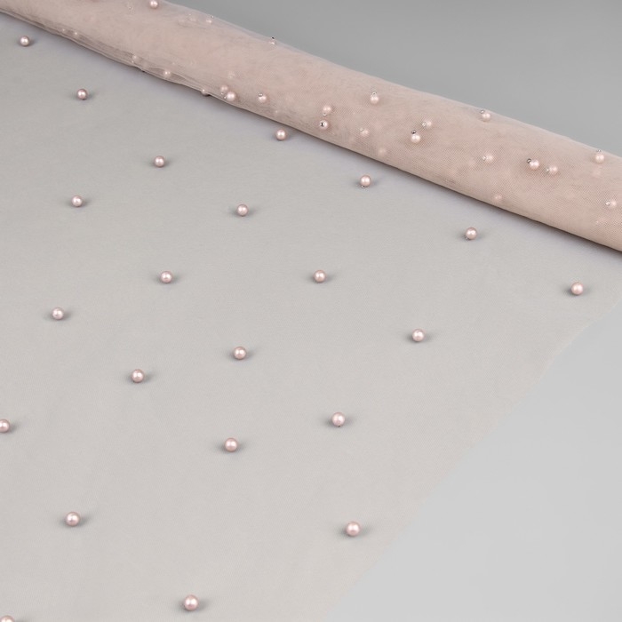 Сетка с бусинами, 150 см, 1 ± 0,2 м, цвет бежевый Сетка с бусинами, 150 см, 1 ± 0,2 м, цвет бежевый