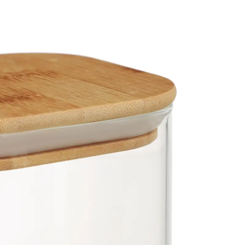VETTA ЭКО Вуд Банка для хранения 750мл, 10,5х10х10см, стекло, бамбук