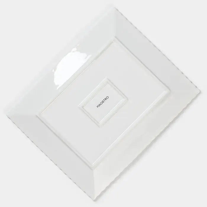 Тарелка Magistro &laquo;Лакомка&raquo;, 25&times;20 см, прямоугольная, фарфор, белая