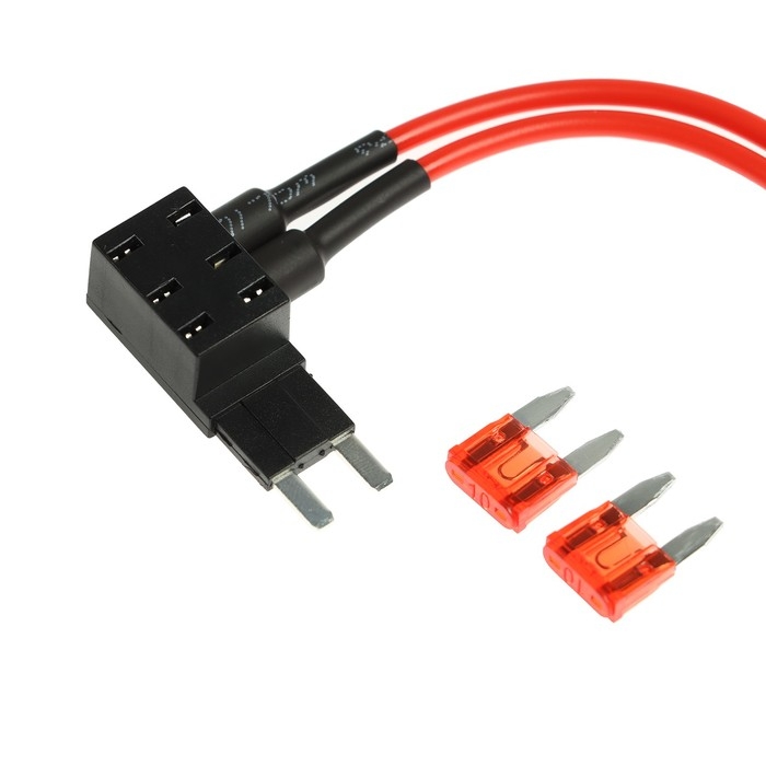 Удлинитель предохранителя двойной, мини 10А, провод 15 см Удлинитель предохранителя двойной, мини 10А, провод 15 см