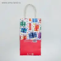 Пакет подарочный крафтовый, упаковка, «Подарочки», 12 х 21 х 9 см